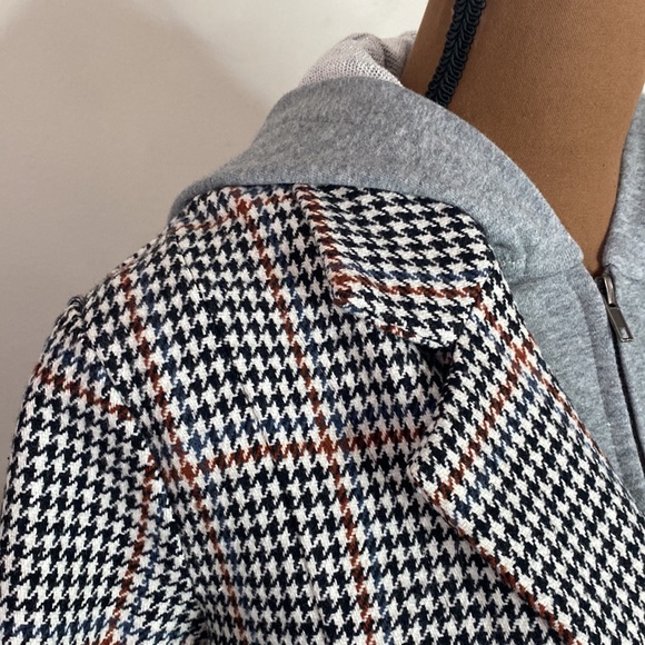Mystree hooded layered houndstooth double breasted blazer size S - Picture 13 of 14